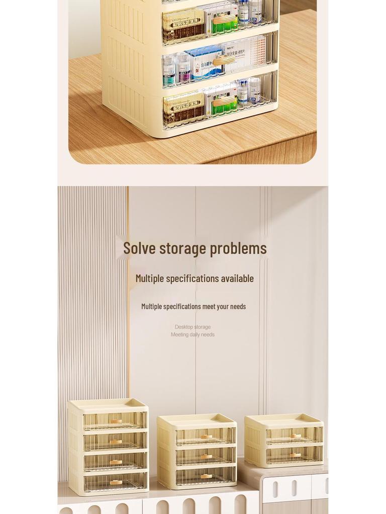 White Flat Lid Multilayer Cosmetic & Stationery Organizer - Dustproof Skincare & Lipstick Storage Box.