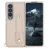 For Samsung Galaxy Z Fold4 5G Case Kickstand Card Slots Leather Coated TPU Cover with Shoulder Strap