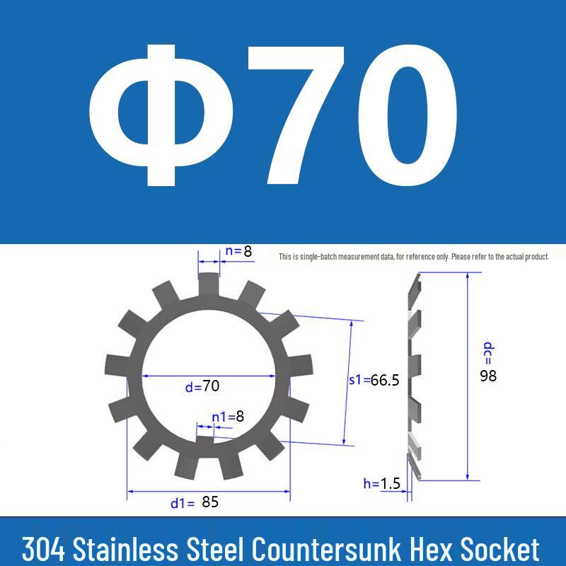 304 Stainless Steel Locking Stop Washer Nut, Round, DIN5406, In Stock