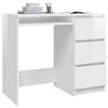 VidaXL Bureau Blanc brillant 90x45x76 cm Aggloméré