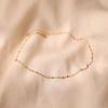 Gold Plated Dainty Mini Rainbow Enamel Bead Station Choker Necklace