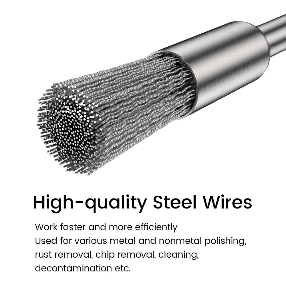 60PCS Stainless Steel Wire Brush Wheel Cup Brush Set Wire Drill Brush Set Cleaning Deburring Tool for Removal of Rust Paint