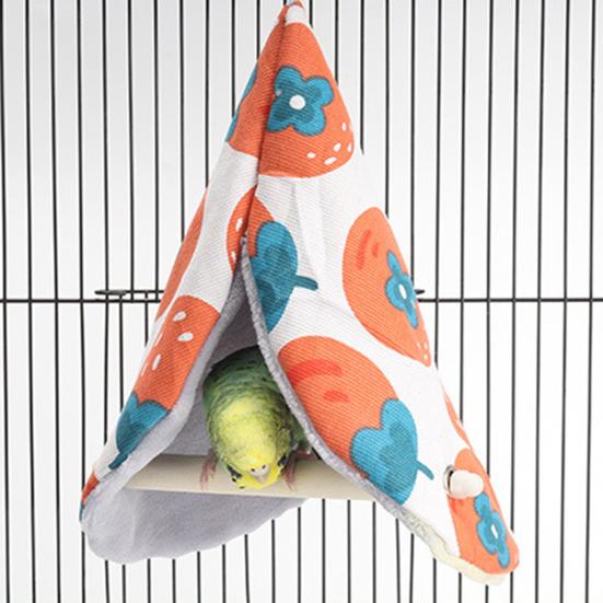 Yousheng Winter-Vogelnest zum Aufhängen, Cartoon-Druck, dick, weich, gemütlich, kältebeständig, kleines Vogelbett, Hängematte, Haus, Papagei, Sittich, Finke, Kanarienvogel, Käfig, Sitzstange, Spielzeug