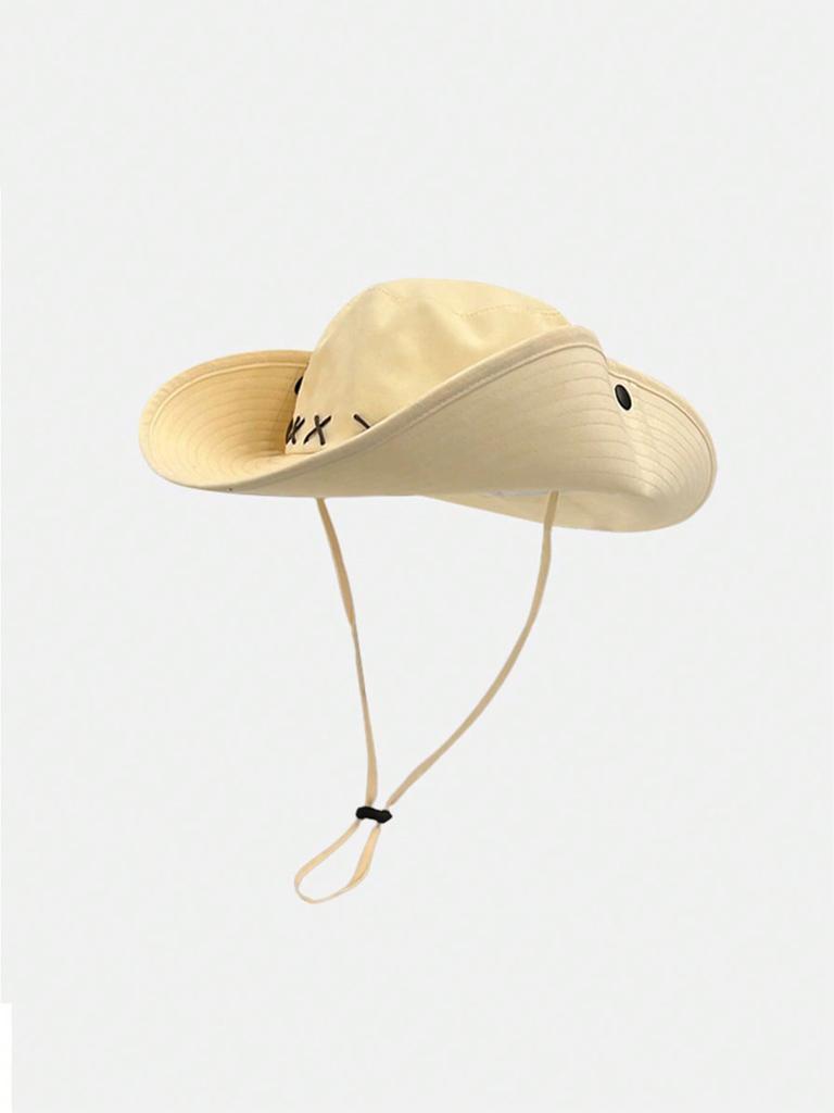 Retro Western Cowboy Hat, Suitable For Women, Outdoor Hiking, Travel, Sun Protection, Also For Men Fishing Cap