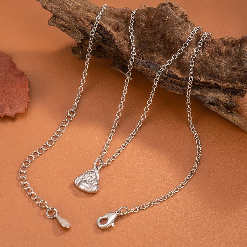 Retro Glossy Maitreya Buddha Pendant Necklace - Big-Bellied Buddha Fashion Accessory