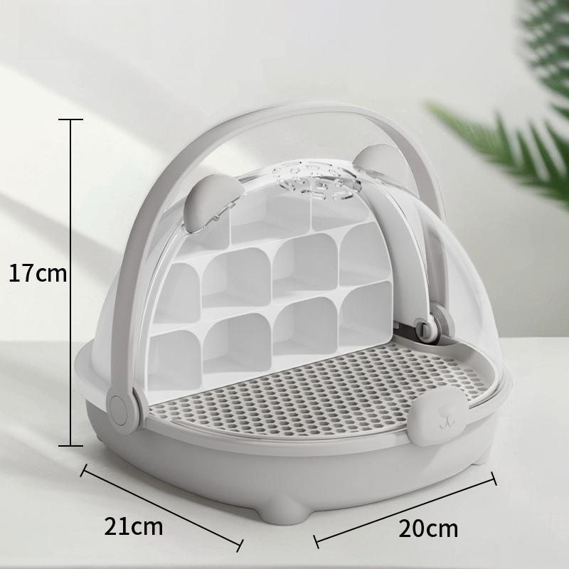 

Silkworm Breeding Container With Ventilated Lid Clear Observation Box For Silkworm Health Growth And Hatching Supply сірий колір