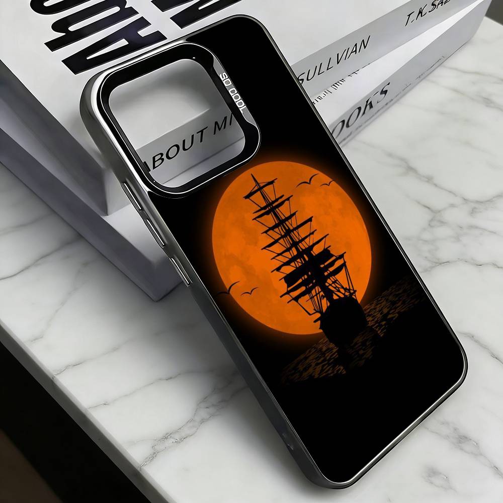 

Vintage pirate ship Phone Case For iPhone 17,16,15,14,13,12,11 Plus,Pro Max,XS,Colorful Silver Phone case Funda Cover iPhone16