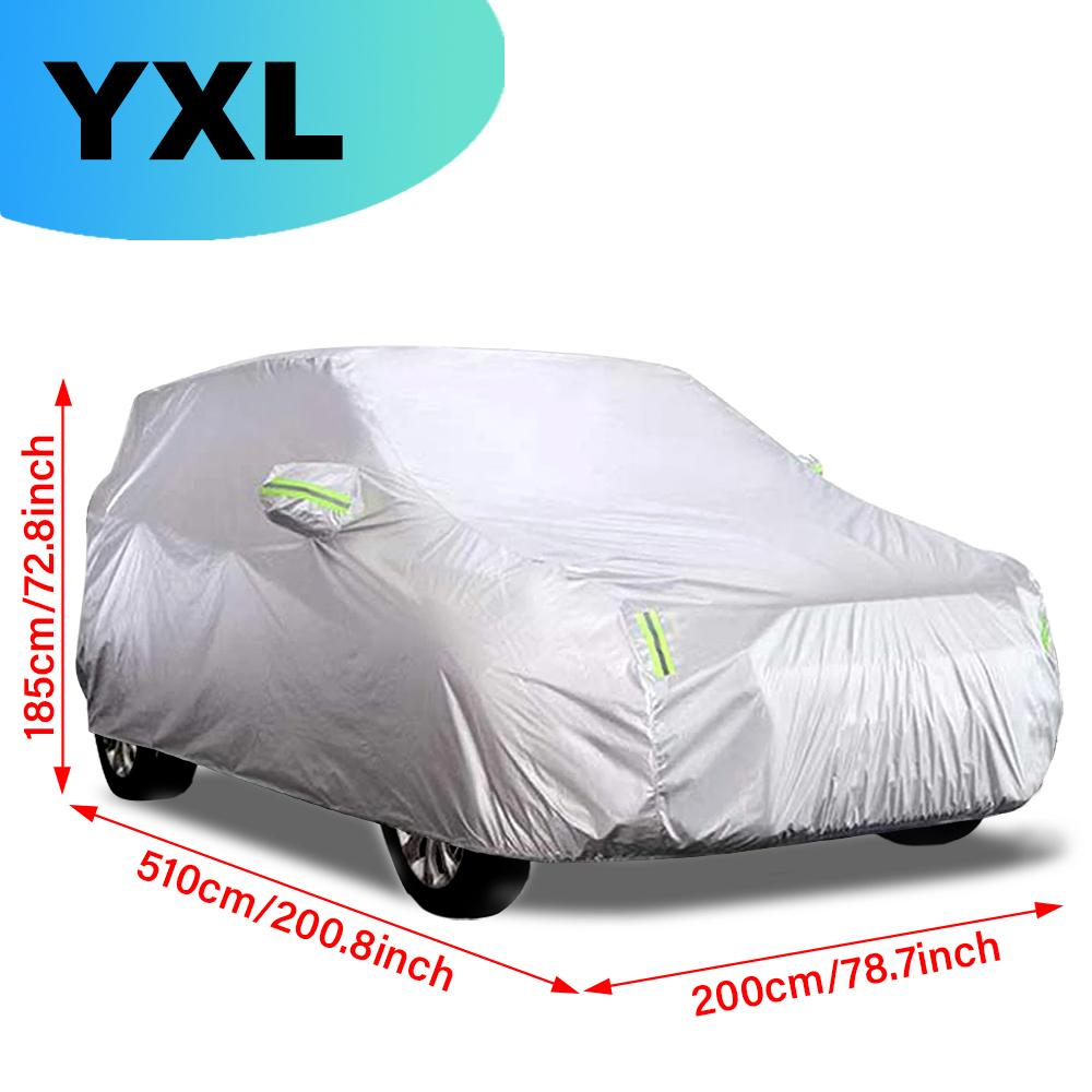 M/l/xl/xxl Four-Size 190T Material Is Suitable for Suv Models, Silver Waterproof and Sunscreen Car Clothes and Car Covers