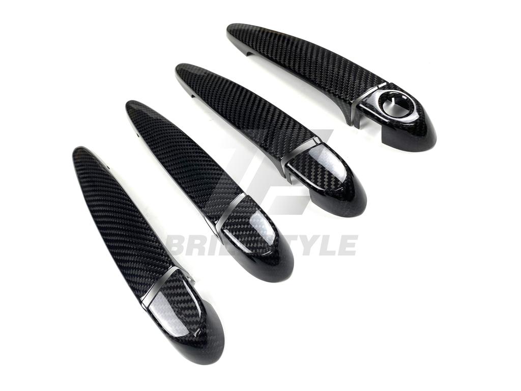 8pcs/set Auto Dry Carbon Fiber Door Handle Trim Cover for BMW F30 F80 F36 F10