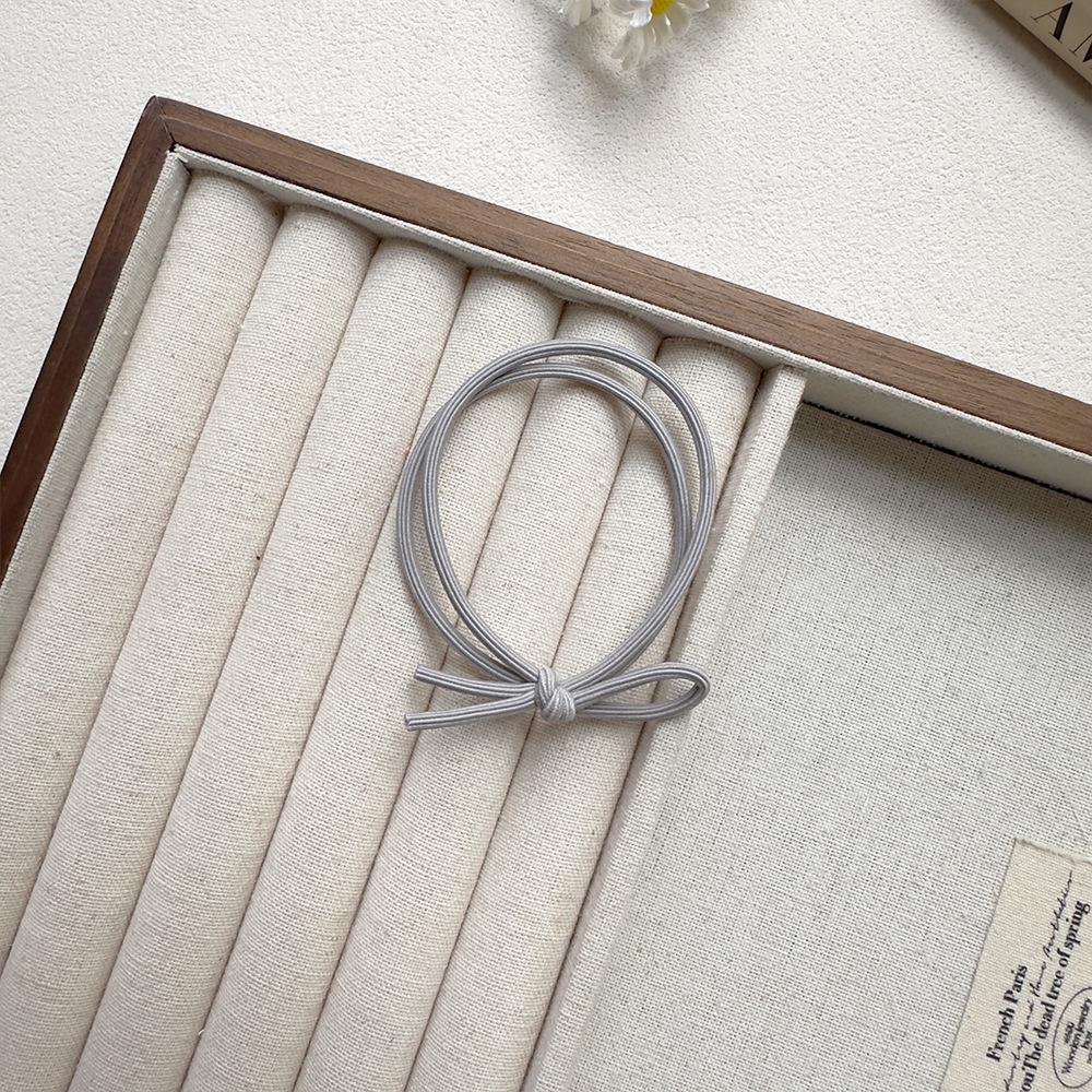 Mingyue 12-Color Handmade Knotting Hair Ties - Gentle on Hair, Simple and Fresh Women s Ponytail Holders серый