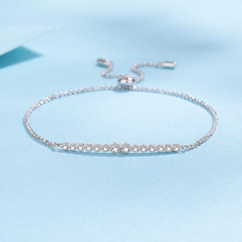 0.24ct Moissanite Tennis Bracelet 925 Silver Plated White Gold Bracelet for Women Man Sparkling Party Jewelry