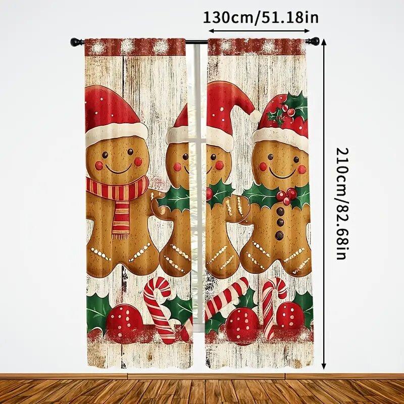 Christmas gingerbread man bag curtains   bedroom and living room decoration   home decoration   Christmas decoration