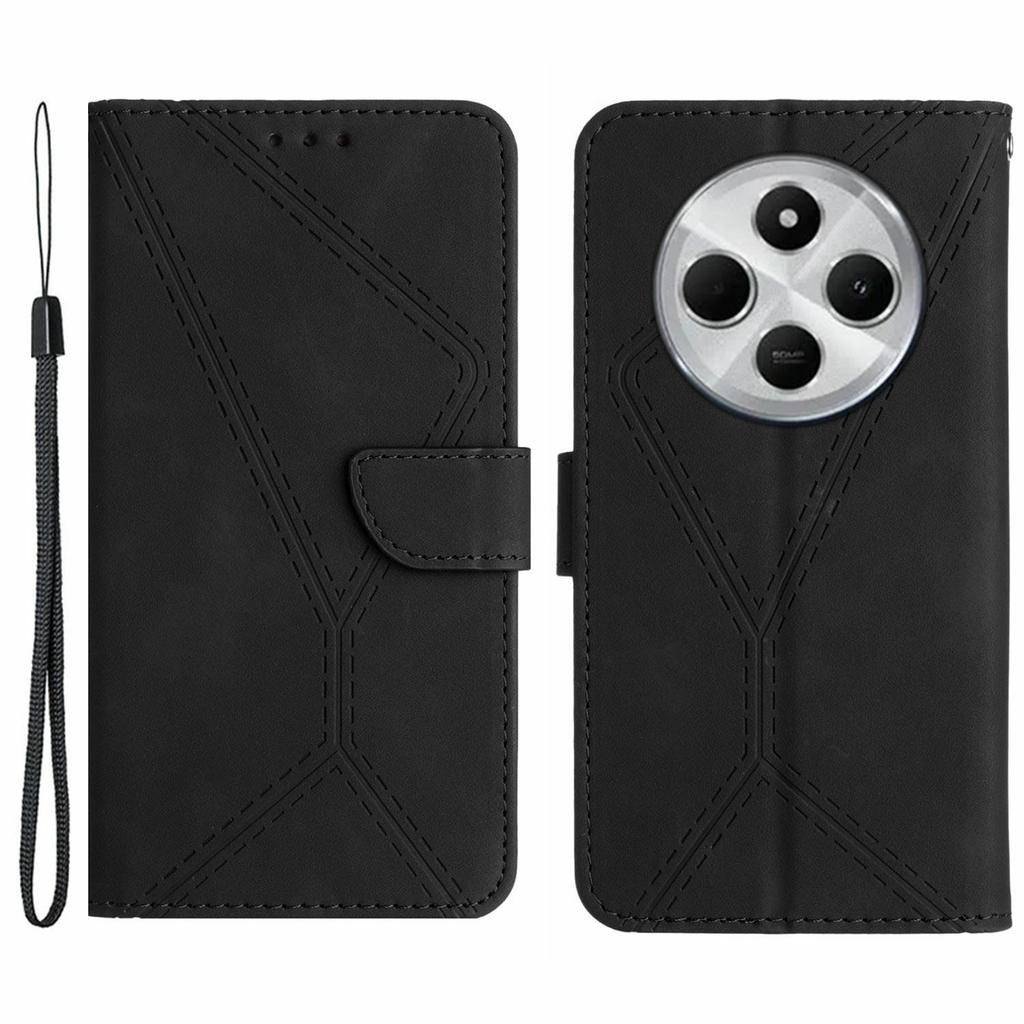 HT05 For Xiaomi Poco C75 4G/Redmi 14R 5G/14C 4G Case Skin-Touch Lines PU Leather Flip Phone Cover