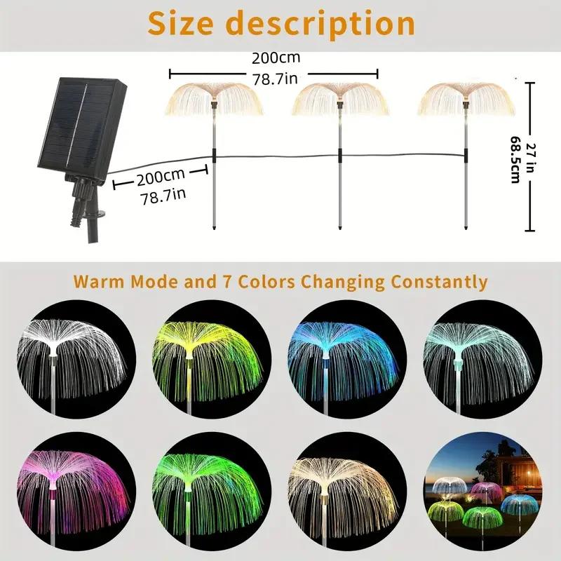 Led solar jellyfish outdoor garden lights waterproof Christmas ornaments backyard balcony lawn decoration