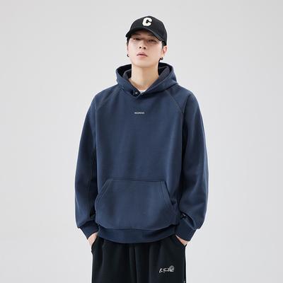 Suéter Pesado com Capuz Outono e Inverno Masculino Tendência Americana Lã Espessa Casal Pulôver