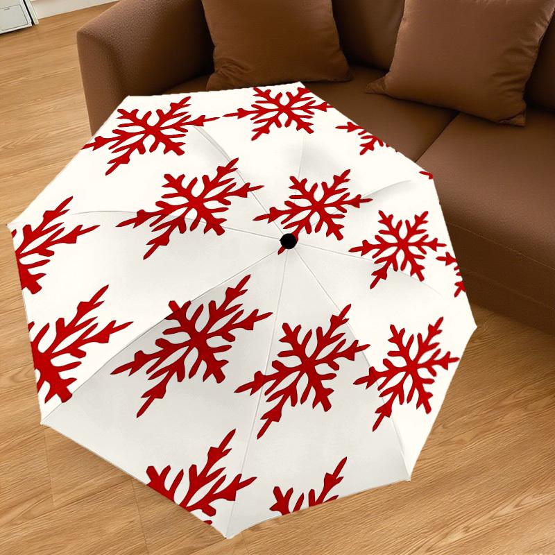 1PC snowflake winter Automatic Open/Close Umbrella Compact Folding Umbrella with 8-Rib Shaft lightweight esign, Highquality Fabric1171A