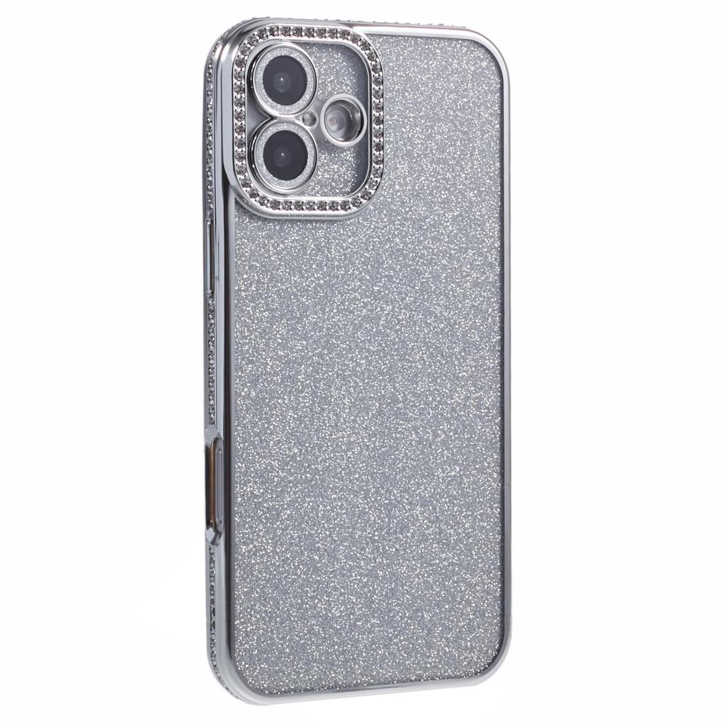 Für iPhone 16 Vollschutzhülle mit Kameraobjektivschutz Strassverziert Klare Hülle