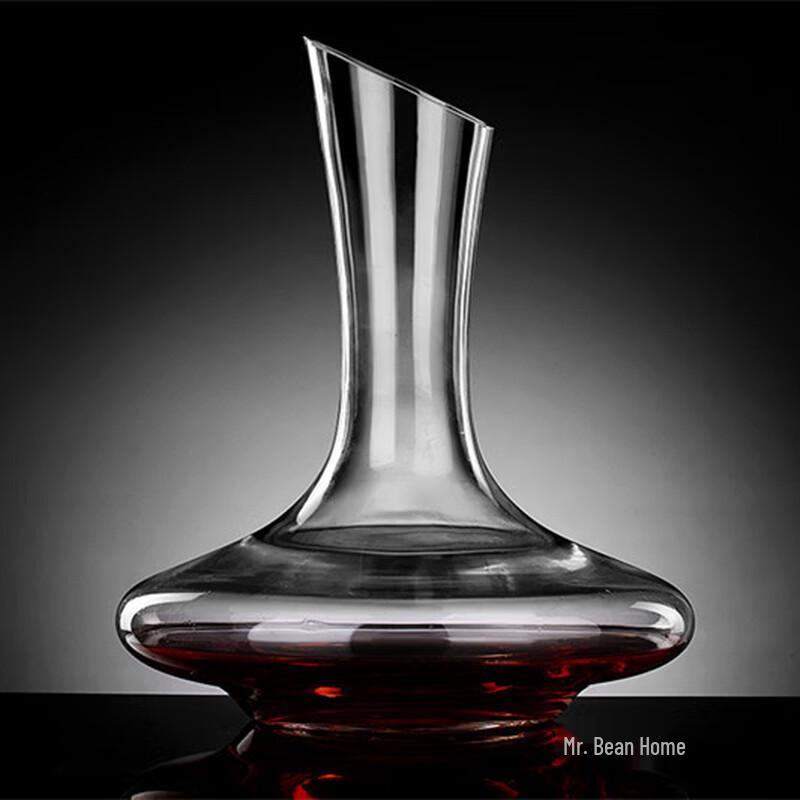 Slanted Mouth Crystal Wine Decanter