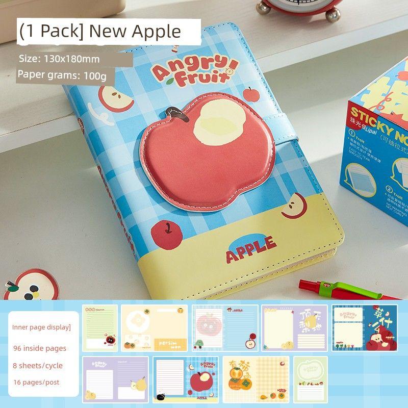 

Grade Three Class Two Angry Fruit Leather Special-Shaped Buckle Book Only for Pupils Notebook Good-looking Journal Book [192 Color Pages/100g Paper] New Apple