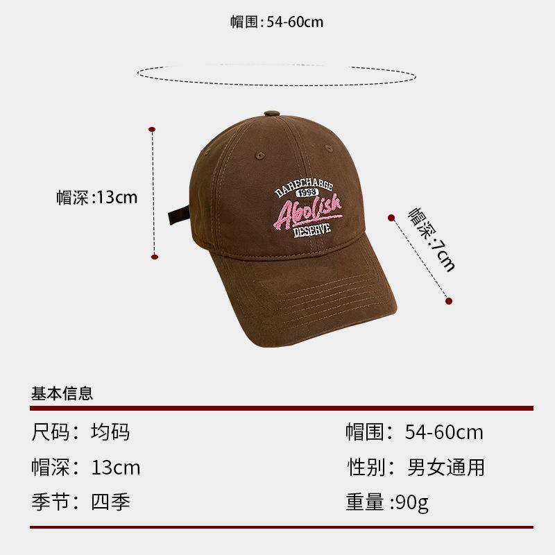Wide Brim Embroidered Letter Baseball Cap Children Retro Versatile Face Small Couple Sports Cap
