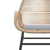 5 Piece Outdoor Dining Set with Cushions Brown Poly Rattan Glass Table
