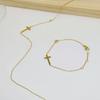Non-fading Titanium Steel European and American Style Zircon Cross Necklace - Simple, Shiny Clavicle Chain