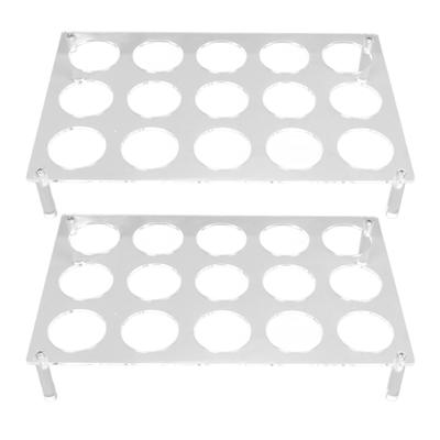 2 Conjuntos 15 Espaços Suporte Plano para Cápsulas de Café de Bancada Suporte Plano de Acrílico para Cápsulas de Café Bandeja de Armazenamento para Cápsulas de Café YX037