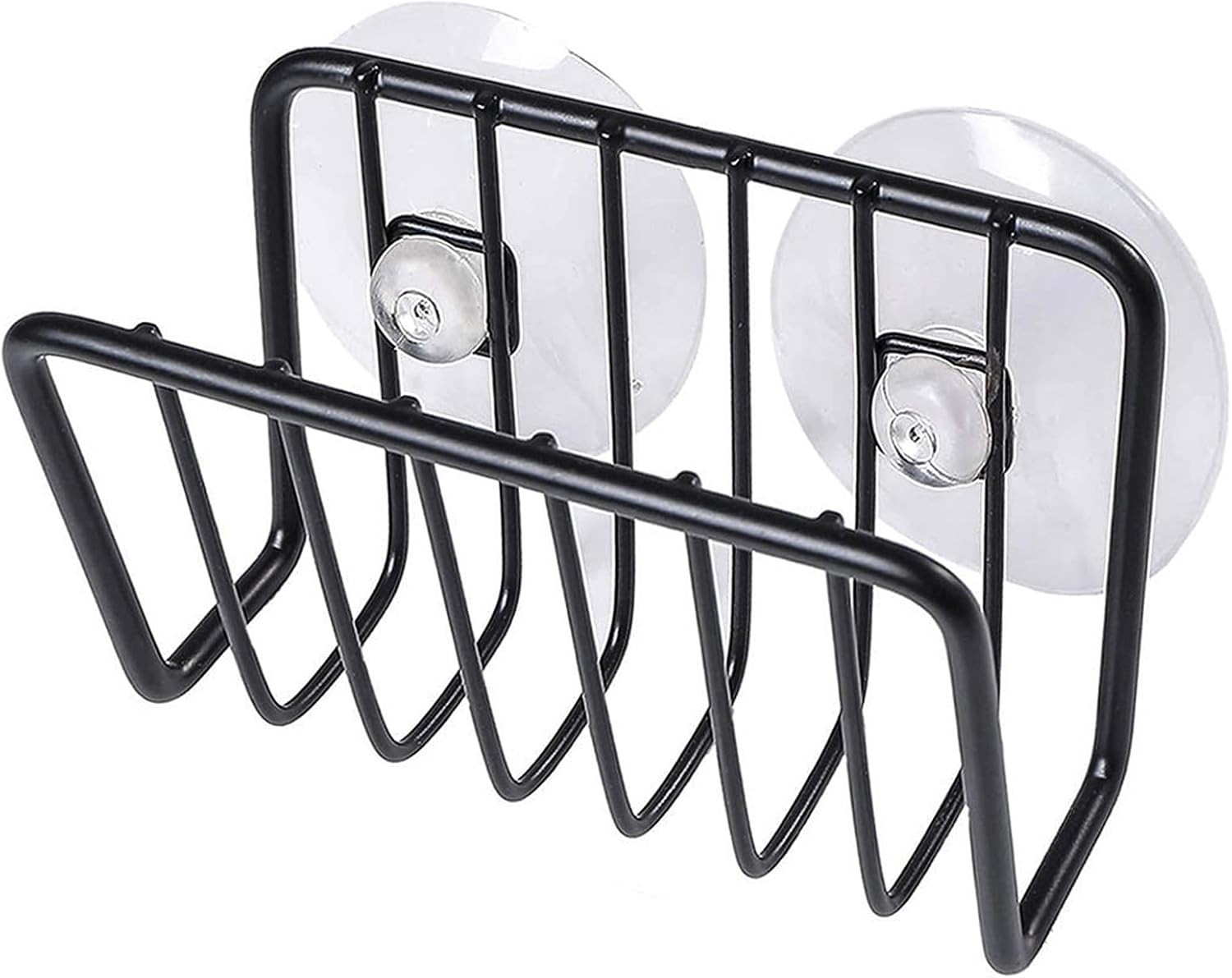 

Держатель для губки для кухонной мойки, присоска из нержавеющей стали, контейнер для губки, кухонные принадлежности, настенная полка для хранения раковины чёрный