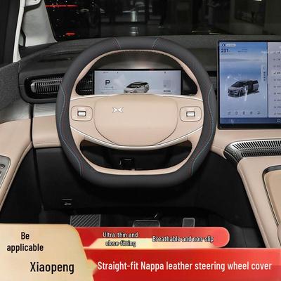 Non-Slip, Odorless Leather Steering Wheel Cover for XPeng X9 - Tailored Interior Modification, Hand-Sewn for a Perfect Fit Across 25 Models.