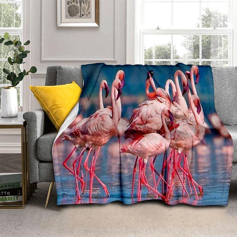 HD Pink Flamingo Bird Rainforest Cartoon Blanket,Soft Throw Blanket for Home Bedroom Bed Sofa Picnic Travel Cover Blanket Kids