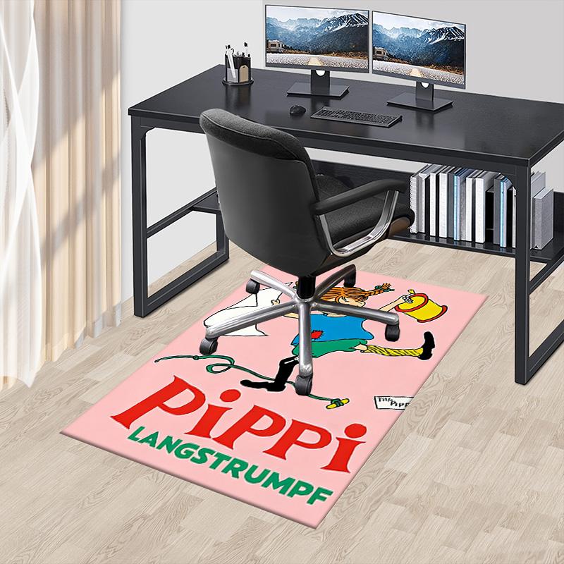 Pippi'S Adventures Pink Land Carpet For Playroom Bedroom Living Room Sofa Home Decorkids Game Area Rug Nonslip Floor Mat