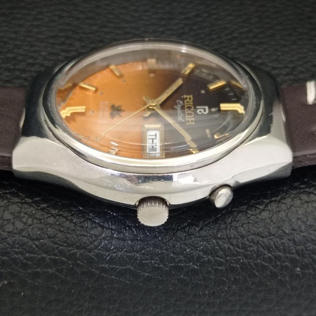 AUTOMATIC VINTAGE RICOH R31 JAPAN MENS ORIGINAL DIAL WATCH a703543-1 R213d-a703543