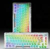 3-in-1 Transparent Mechanical Keyboard, Hot Swappable, RGB Backlit, Custom Keycaps for Gaming Office