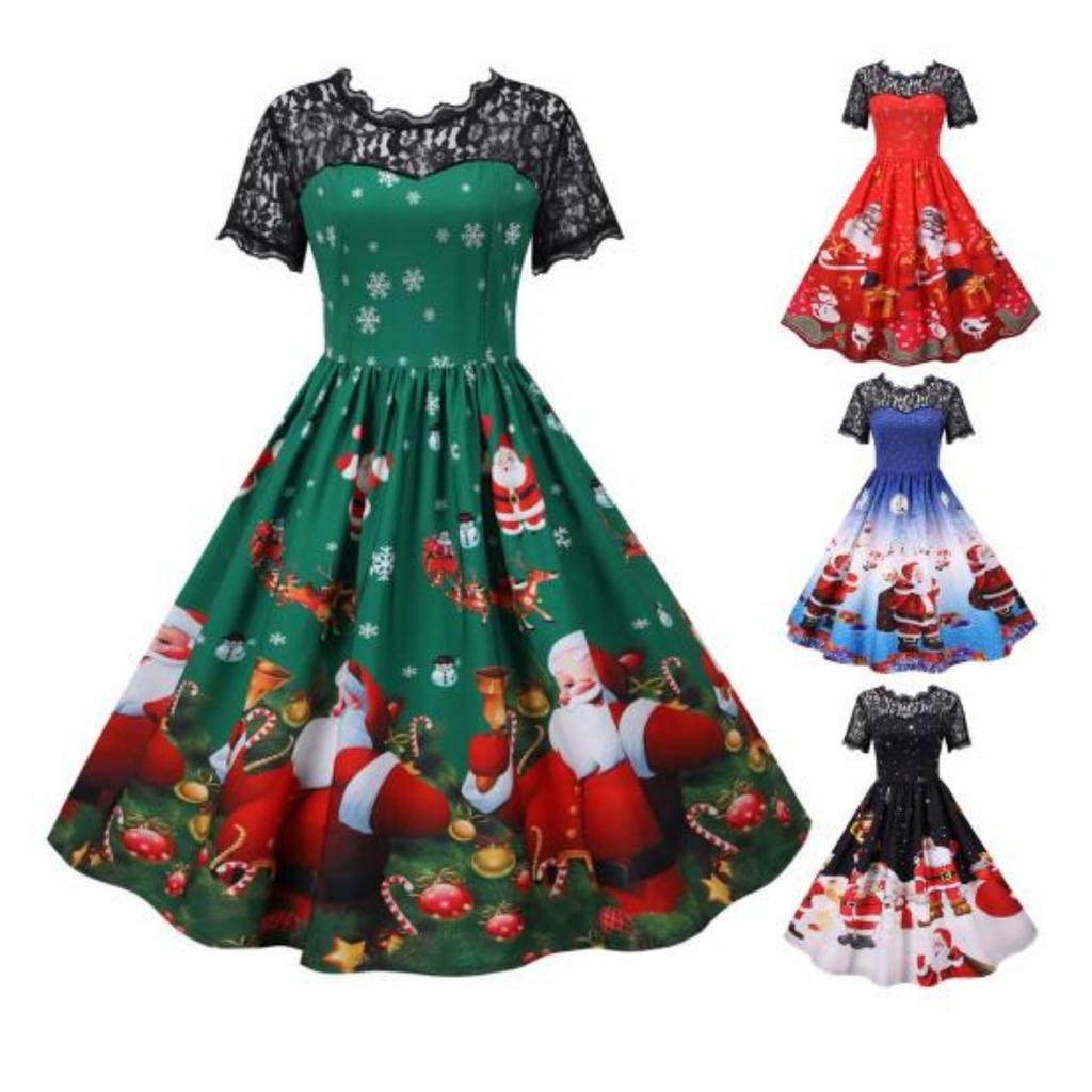 white christmas dresses SSYS The Everly Scallop Trim Puff Sleeve Shift Dress In Red Plaid