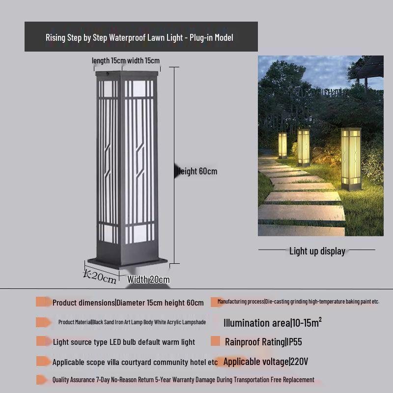 Solar-Powered Waterproof Lawn Light for Outdoor Garden or Villa