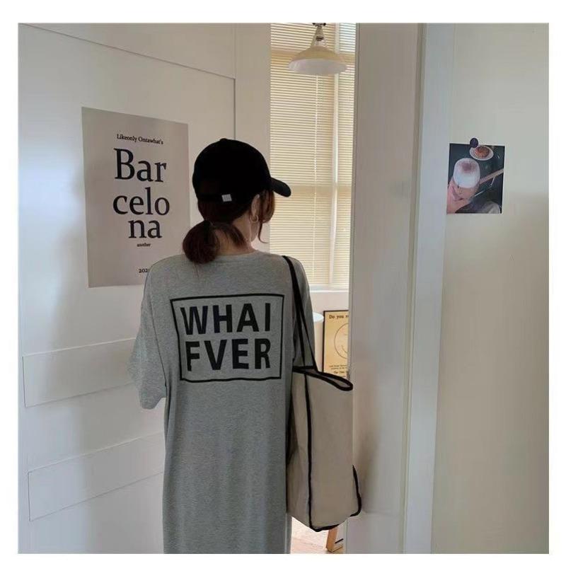 YYFS Dámská móda Léto Jaro 1/2 rukávy Kulatý výstřih Volný pas Ležérní šaty