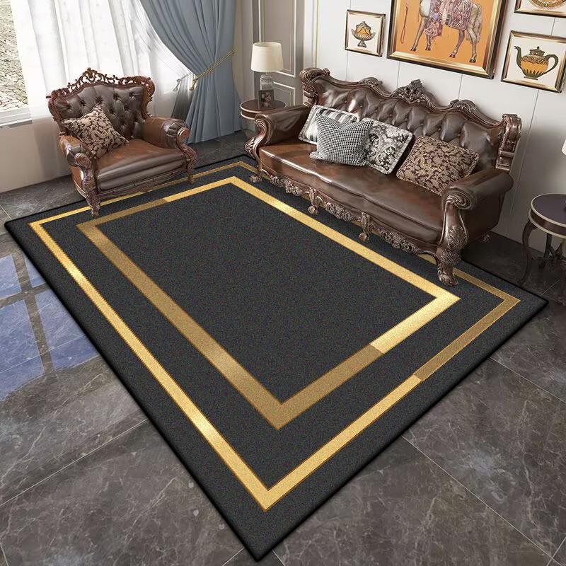 Großer Wohnzimmerteppich im chinesischen Stil, waschbare Dekoration, Schlafzimmer, Luxus, Gold, große Flächenteppiche, Lounge-Teppich, rutschfeste Matte für Kinder