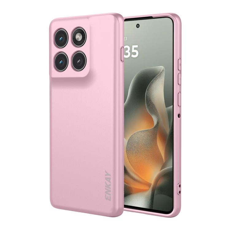 

ENKAY М який ударостійкий чохол для телефону з рідкого силікону For Motorola Edge 70 5G рожевий