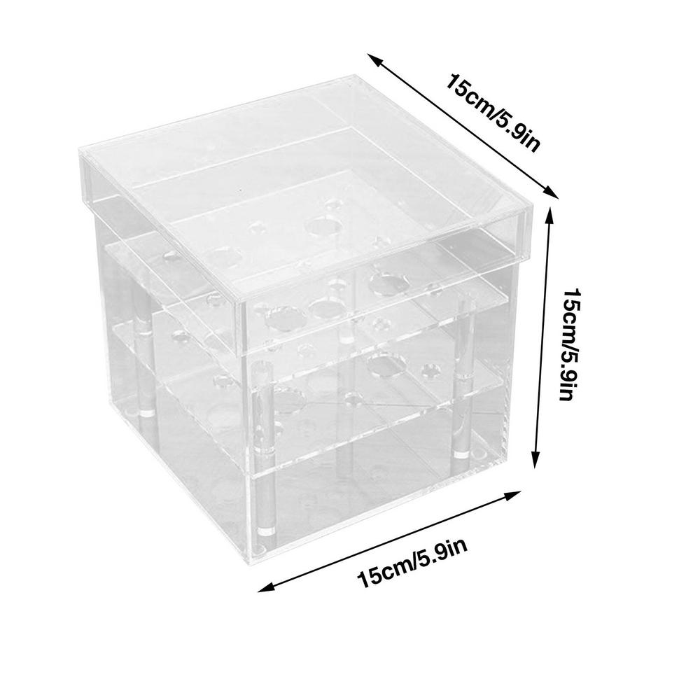 Acrylic Clear Rose Vase 2 Layer Flower Arrangement Vase Square Eternal Flower Gift Box With Holes Wedding Centerpiece Decoration