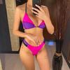 Splicing Halter High Cut Brazilian Bikini Women Swimwear Two-Pieces Bikini Set Female Swimsuit Bather Bathing Suit Swim