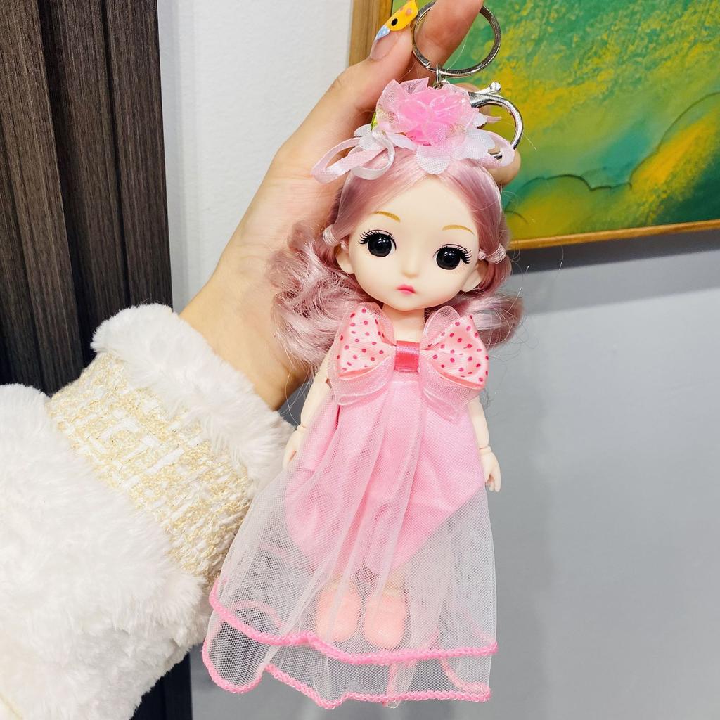 Dress Long Princess Doll Keychain Gift For Daughter Cute Exquisite Dress Up Princess Doll Toy Corsage Keyring Female Bag Pendant