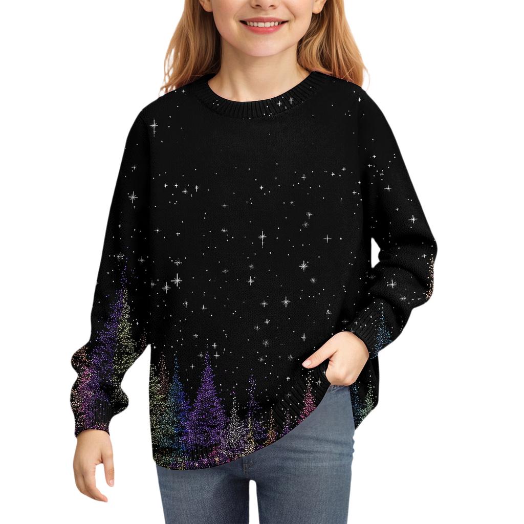 Christmas Day Sweatshirts For Children Boys And Girls Knit Sweater Cute Shirt Fall Crewneck Pullover Tops