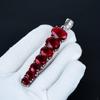 Hänge med röd granat, Hänge i 925 sterlingsilver, Handgjort hänge, Antikt hänge, Hänge med ädelsten röd granat, Alla hjärtans dag-present