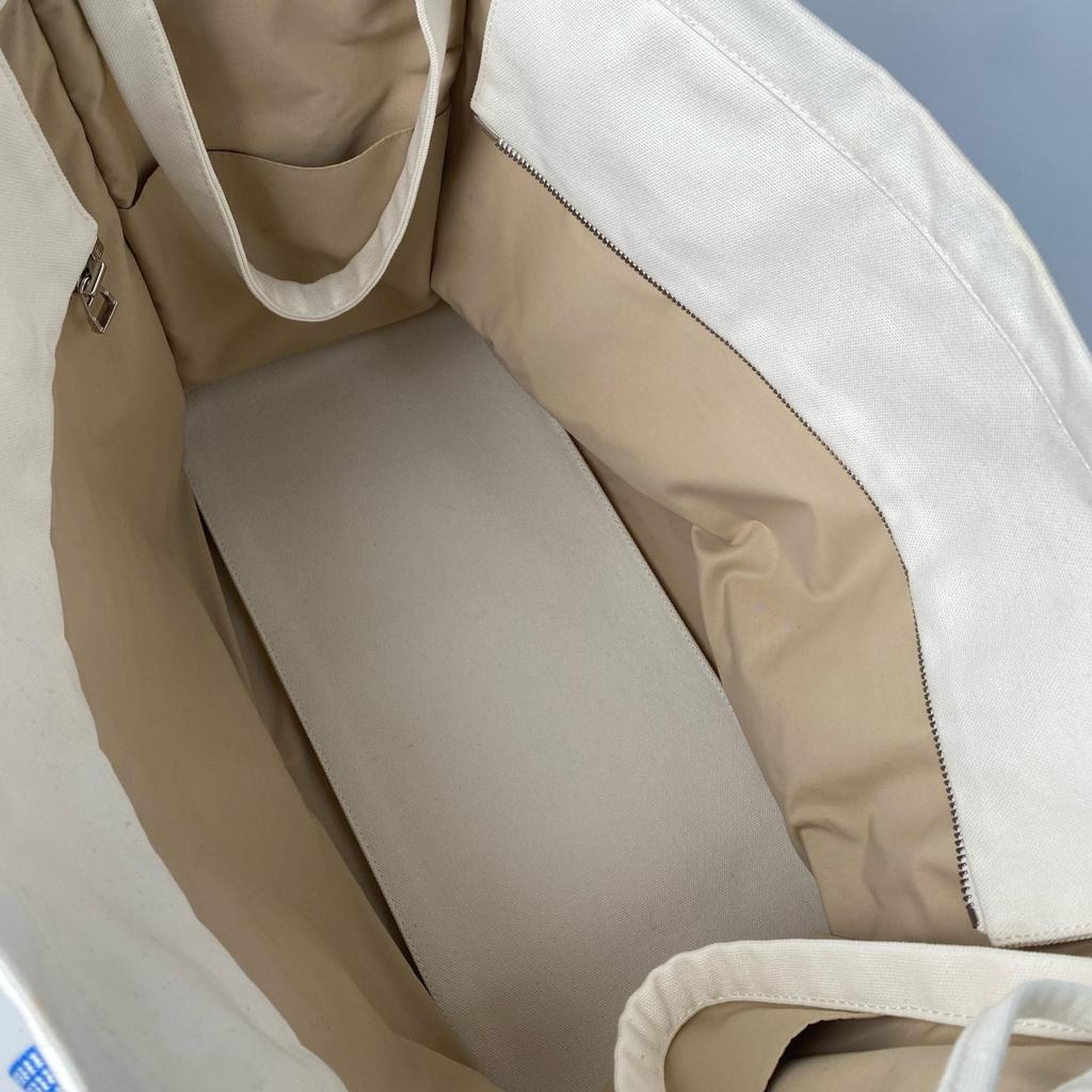 Used HERMESTote Bag White/blue Cotton Women