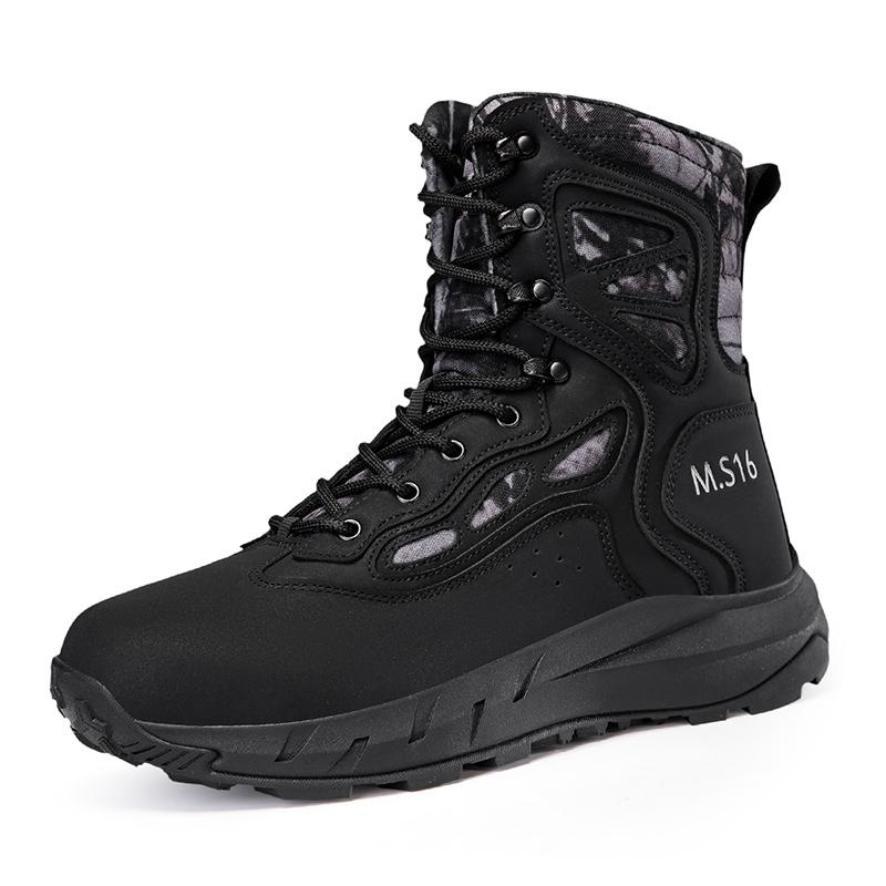 Fashion Wear-Resistant Men Motorcycle Boots Non-Slip Male Mid-Calf Boots Leisure Walk High Top Shoes Outdoor Versatile Botas Ankle Boots