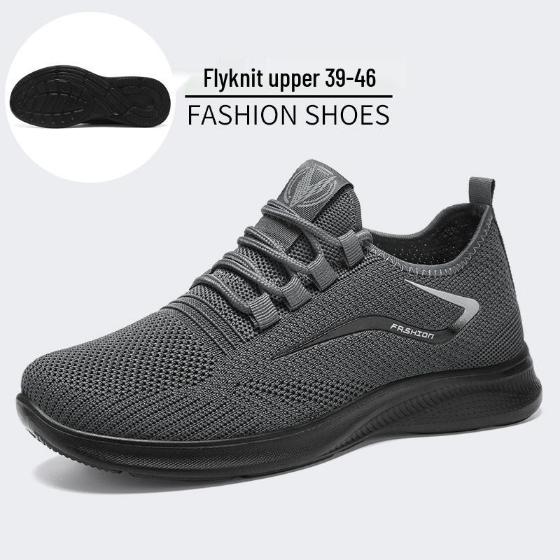 

Мужские легкие дышащие кроссовки Flyknit - Большой размер, Летние повседневные, Без запаха Size 46