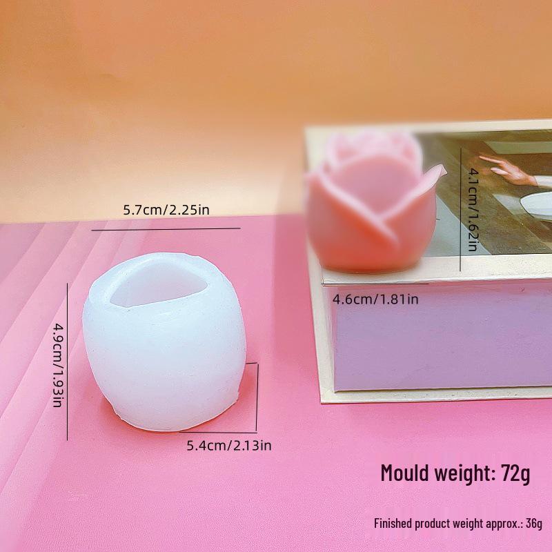 3D Rose Flower Aromatherapy Candle Silicone Mold for DIY, Baking, Plaster, & Soap Making