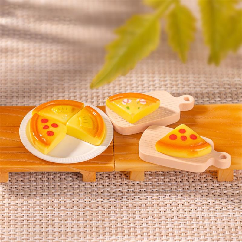 10 Bucăți Drăguțe Simulare Pizza Mâncare Păpușă Jucării Case de Păpuși Modele Miniaturale Ornamente Decor Accesorii Rășină DIY Jucării Casă de Joacă pentru Copii Cadou