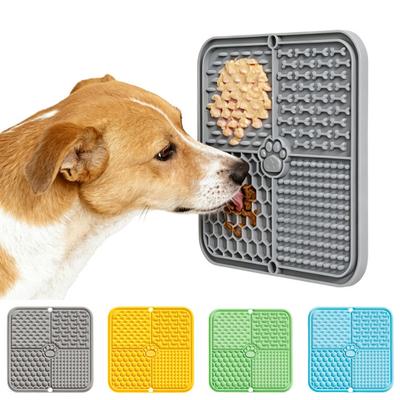 Tappetino Lick per Cani Tappetino Lento per Animali Domestici con Ventose Quattro Zone Testurizzate