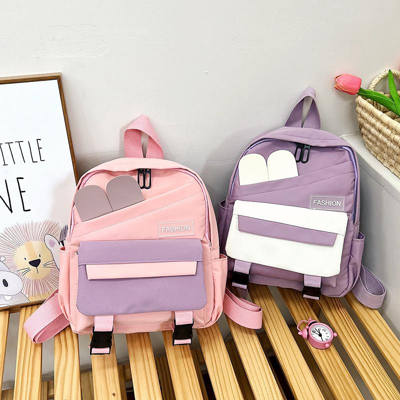 2025 Spring Festival new cute junior high school students versatile contrasting backpack simple small fresh casual large capacity backpack